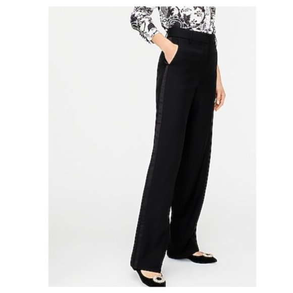 J Crew Wool Black Tuxedo Pants Ag888 